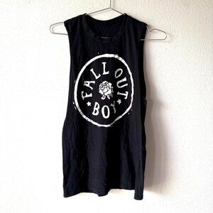 Fall Out Boy sleeveless cut off tank band tee shirt Women's Medium